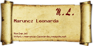 Maruncz Leonarda névjegykártya